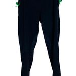 American Vintage Black Track Pants MEDIUM Zip Ankle Pockets Thick Jersey 31" Inseam Vintage 80s Photo 4