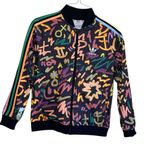 Adidas Originals Black Bomber Jacket with Vibrant Design Photo 2