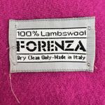Forenza  Scarf Lambswool Hot Pink Fringe Trim Classic Italy Luxurious One Size Photo 2