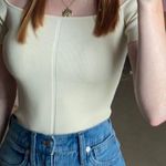 ZARA Knit Cream Off Shoulder Bodysuit Photo 1