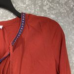 Ro & De Rust Orange Embroidered Hi-Low Peasant Top - Size Small - Long Sleeves Photo 1