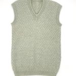 Handmade Sweater Vest Long Sleeveless Pale Green V-Neck Knit Light Academia Top Photo 0