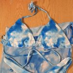 SheIn B50 Women’s Sexy  3Pc Cheeky Bikini Swimsuit Sarong Set Blue Size Large Photo 2