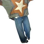 Oversized Star Patch High Low Quilted Patchwork sweater Multiple Photo 2