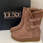 NWB Australia Luxe Collective Partridge Suede Shearling Fur Lined Boots Size 7 Brown Photo 0