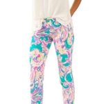 Lilly Pulitzer Kelly Skinny Ankle Pants Stretch Agate Green Safari Sighted 6 Photo 0