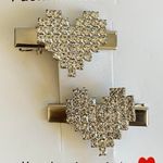 New Rhinestone Hear Hair Clips Set Silver Photo 4