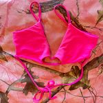 frankie's bikinis hot pink ribbed cut out bikini top Photo 4