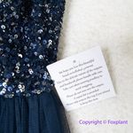 New! Maya halterneck midi tulle dress‎ tonal delicate sequin navy size 2 Blue Photo 10