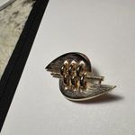 Vintage Coro Gold Tone Textured Brooch Pin Signed Photo 3