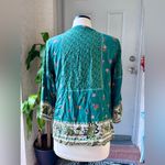 Fig & Flower Womens Floral Pleated Tunic Top Green Lightweight Sz Small NWT Photo 4