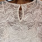 Hollister  Floral Lace Mesh Long Sleeve‎ Camisole Lined Top Antique White Size XS Photo 5