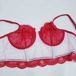 Auden Sheer Unlined Lingerie Bra Red Size L Photo 7