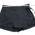 Eloquii  Black linen blend wrap front skort Photo 4