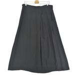 Eileen Fisher  Black 100% Silk Pleated Straight Skirt Crepe Large Maxi Long Large Photo 1