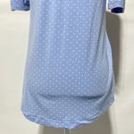 Susan Graver New Polka Dot Print Spa Knit Puff Elbow Sleeve Top Light Blue XXS Photo 11