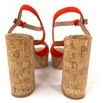 Gianvito Rossi Orange Suede & Cork Platform Ankle Strap Heel Sandals Size EU 42 Photo 3