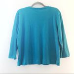 CP Shades Tee Teal Blue V Neck 3/4 Sleeves Top Sz M/L (See Measurements) EUC Photo 6