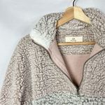 Thread & Supply Beige & Blush Two Tone Pullover Sherpa Jacket S Tan Photo 3