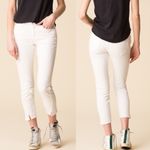 AMO White Twist Seam Midrise Sea Salt Ankle Skinny Jeans Size 26 Photo 15