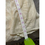 Free People  SZ Medium Mini Sleeveless Dress Beige White‎ Swirly Lined Bohemian Photo 5