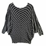 Fantastic Fawn Top Womens Size M Black White Stripe Chevron Batwing Slouchy Photo 0