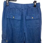 C&C California  blue linen cargo straight leg pants Medium #716 Photo 6