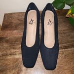 Lifestride Womens 7M Blue Fabric Block Heel Pumps Career Wear Comfort Workwear Black Size 5 Photo 4