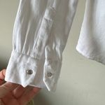 Maje NWOT  White 100% Cotton Textured Button Up Long Sleeve Classic Blouse - Sz L Photo 4