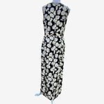 August Silk dress Med black white floral sleeveless silk long Photo 1