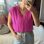 Delilah Wear Pink Cable Knit Sweater Vest Photo 0
