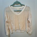Nation Ltd  Velvet Silk Nadira Pullover Long Sleeve Shirt Womens‎ XS Cream Photo 1
