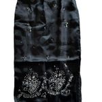 ZARA NWT Woman LIMITED EDITION Satin Effect Jewel Trim Black midi Skirt Size XS Photo 4
