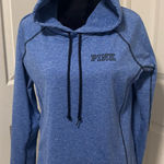 PINK - Victoria's Secret PINK Victoria’s Secret Heather Blue Logo Hoodie Pullover Size Large Photo 0