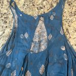Free People Asymmetrical Blue Dress with White Patterns Photo 5