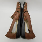 Dr. Scholls Womens Breezeway Loafer Flat Shoes Brown Leather Cut Out 10 M Photo 7