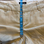 Ana Linen Cotton Khaki Gold Shimmer Chino Shorts, 8P, Beige Low Rise 4.5” Inseam Tan Photo 6