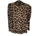 Tahari Leopard Print Mock Neck Puff Sleeve Mesh Top Women S P Photo 3