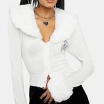 Dolls Kill x Hot Stuff Casper Friendlier Than Most White Faux Fur Cardigan Top Photo 9