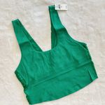 Aerie NWT Holiday Green Floral Lace Ribbed Bralette Crop Top - M Photo 7