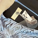 Soul of Mu NWT Blue Satin Long Sleeve Animal Print Mini Dress Size Small Photo 6