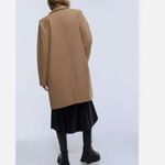 ZARA Camel Masculine Wool Single Breasted Coat sz Large Photo 4