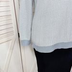 Liz Claiborne  Striped Multi Knit Quarter Zip Mock Neck Sweater Blue White XL Photo 5