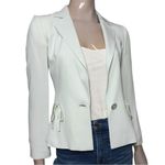 Luca Luca Women’s Size 40 S Light Cream Green Lace Up Back Blazer Jacket Photo 0