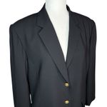 Talbots  Vintage Black 100% Pure Wool Gold Button Blazer Jacket 16 Made In‎ Japan Photo 2