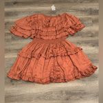 Bali Elf Linnette Mini Dress Copper Color Ruffle Fit Flare Style Cowboy Size XL Orange Photo 3
