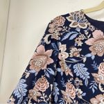Eliza J Blue Pink Floral Long Sleeve Midi Dress Womens 6 Prairie Cottage Core Photo 5