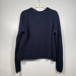 Jenni Kayne Cashmere Classic Fisherman Sweater Large Cozy Navy Neutral Photo 2