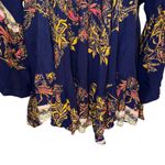 Free People  Blue Sunset Dreams Ruffled Tunic Top Belled Sleeves EUC Size XS Photo 3