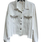 Savanna Jane White Jacket Size Large Denim White Western Glam Rhinestone NWT Photo 0